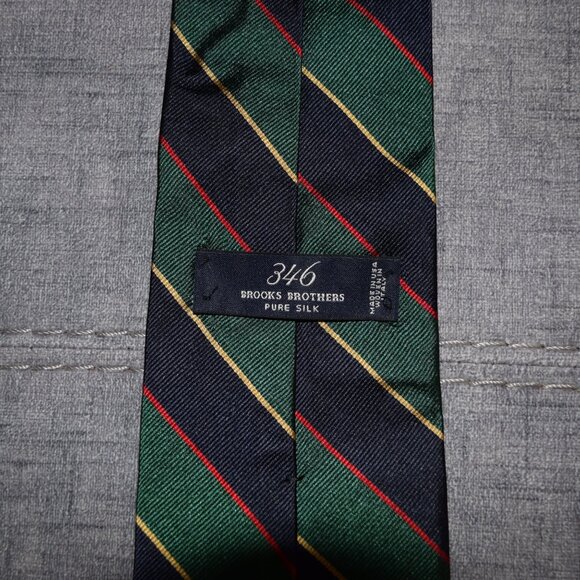 Brooks Brothers 346 Tie – Pure Silk, Italian Woven, Made in USA – Bold Multicolo - Picture 2 of 3